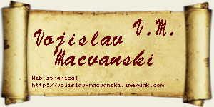 Vojislav Mačvanski vizit kartica